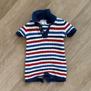 Old Navy Striped Baby Romper in Red, White, and Blue